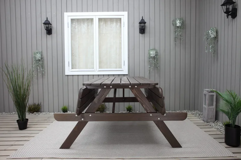 Piknikpöytä Nancie 150 cm - Ruskea - Puutarhakalusteet - Terassipöydät - Piknikpöytä