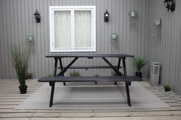 Piknikpöytä Nancie 158 cm - Kahvimusta - Puutarhakalusteet - Terassipöydät - Piknikpöytä