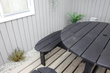 Piknikpöytä Rogolo 199 cm - Kahvimusta - Puutarhakalusteet - Terassipöydät - Piknikpöytä