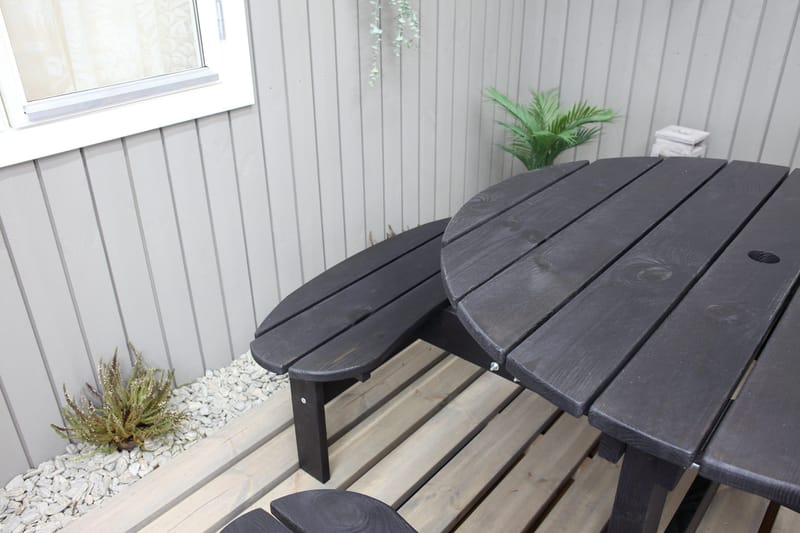 Piknikpöytä Rogolo 199 cm - Kahvimusta - Puutarhakalusteet - Terassipöydät - Piknikpöytä