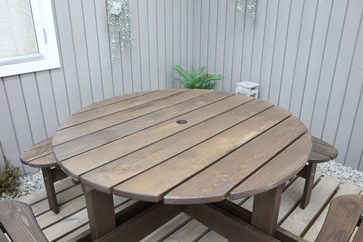 Piknikpöytä Rogolo 199 cm - Ruskea - Piknikpöytä
