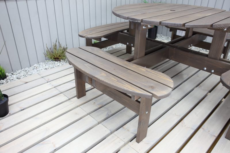 Piknikpöytä Rogolo 199 cm - Ruskea - Puutarhakalusteet - Terassipöydät - Piknikpöytä