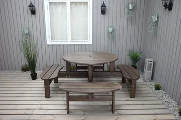 Piknikpöytä Rogolo 199 cm - Ruskea - Puutarhakalusteet - Terassipöydät - Piknikpöytä