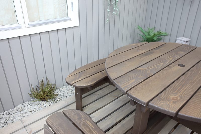 Piknikpöytä Rogolo 199 cm - Ruskea - Puutarhakalusteet - Terassipöydät - Piknikpöytä