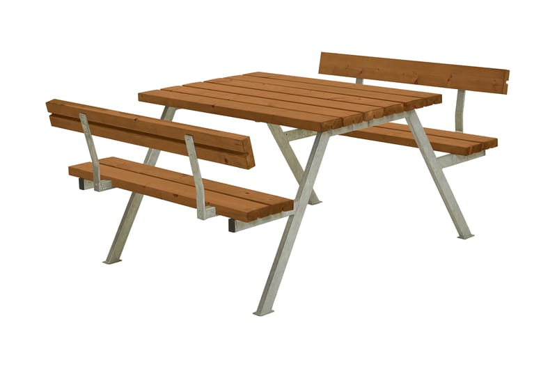 PLUS Alpha Pöytä/penkkisetti 2 selkänojalla 118 cm - Puutarhakalusteet - Terassipöydät - Piknikpöytä