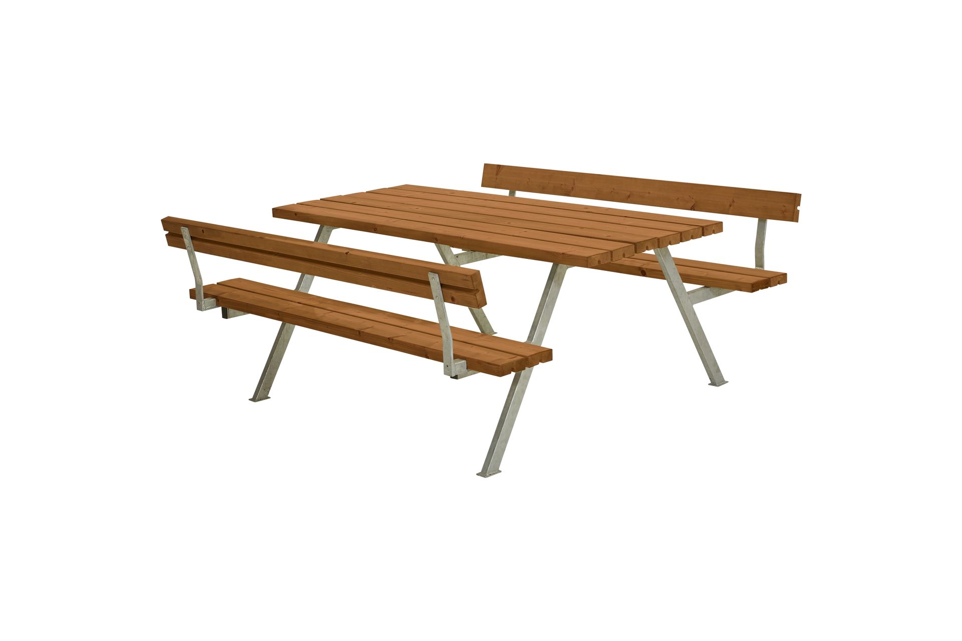 PLUS Alpha Penkkisetti 2 Selkänojalla 177 cm Pohjamaalattu Teak - Puutarhakalusteet - Terassipöydät - Piknikpöytä