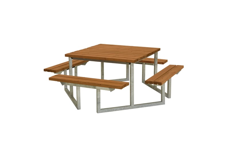 PLUS Twist Penkkisetti 204 cm Pohjamaalattu Teak - Puutarhakalusteet - Terassipöydät - Piknikpöytä