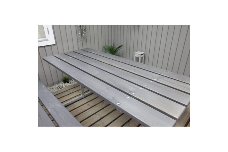 Piknikpöytä Rustik Metalli Ilman selkänojaa - Ilman selkänojaa, Harmaa - Puutarhakalusteet - Terassipöydät - Piknikpöytä