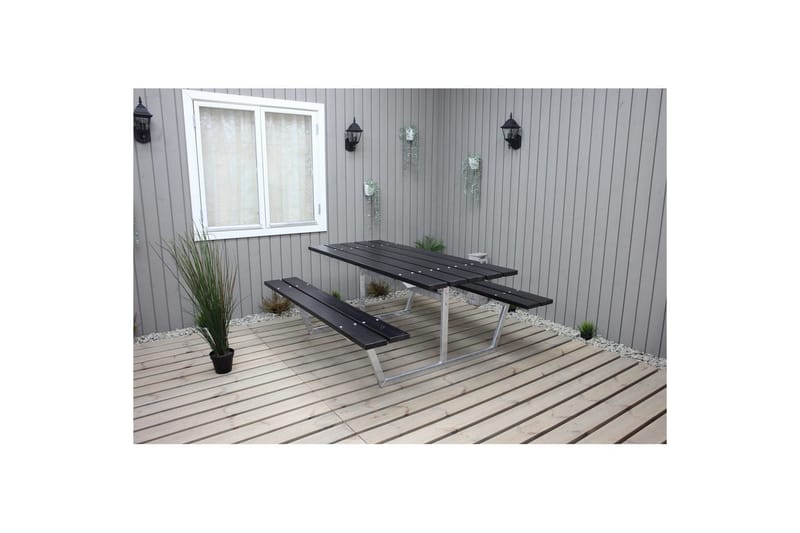 Piknikpöytä Rustik Metalli Ilman selkänojaa - Ilman selkänojaa, Musta - Puutarhakalusteet - Terassipöydät - Piknikpöytä