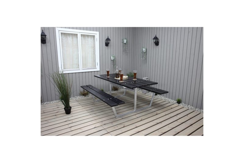 Piknikpöytä Rustik Metalli Ilman selkänojaa - Ilman selkänojaa, Musta - Puutarhakalusteet - Terassipöydät - Piknikpöytä