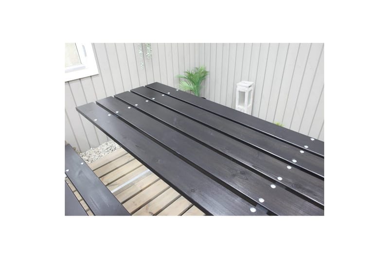 Piknikpöytä Rustik Metalli Selkänojallinen - Selkänojallinen, Musta - Puutarhakalusteet - Terassipöydät - Piknikpöytä