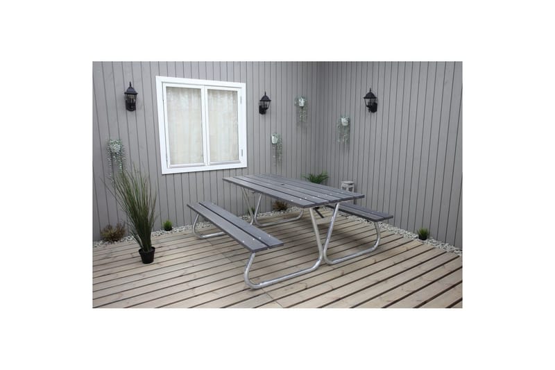 Piknikpöytä Stabil Metalli Ilman selkänojaa - Ilman selkänojaa, Harmaa - Puutarhakalusteet - Terassipöydät - Piknikpöytä