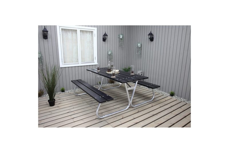 Piknikpöytä Stabil Metalli Ilman selkänojaa, Ilman selkänojaa, Musta