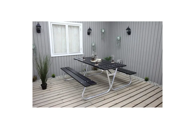 Piknikpöytä Stabil Metalli Ilman selkänojaa, Ilman selkänojaa, Musta