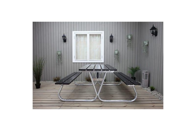 Piknikpöytä Stabil Metalli Ilman selkänojaa - Ilman selkänojaa, Musta - Puutarhakalusteet - Terassipöydät - Piknikpöytä