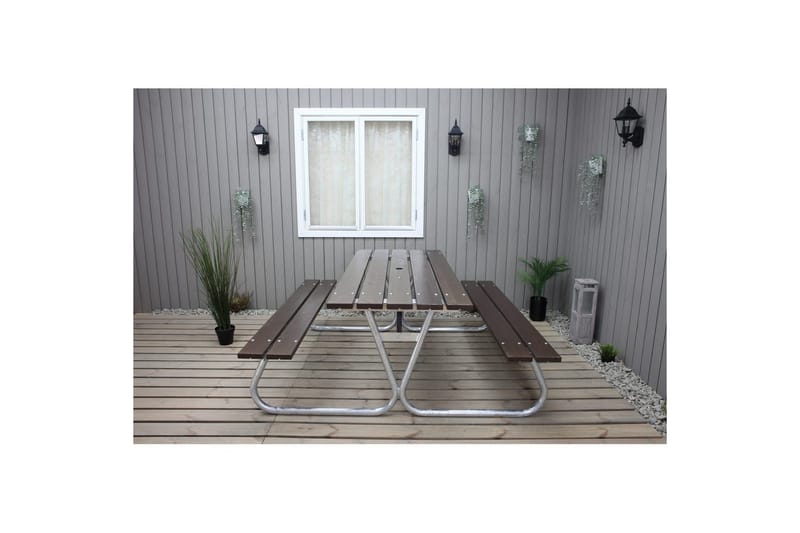 Piknikpöytä Stabil Metalli Ilman selkänojaa - Ilman selkänojaa, Ruskea - Puutarhakalusteet - Terassipöydät - Piknikpöytä