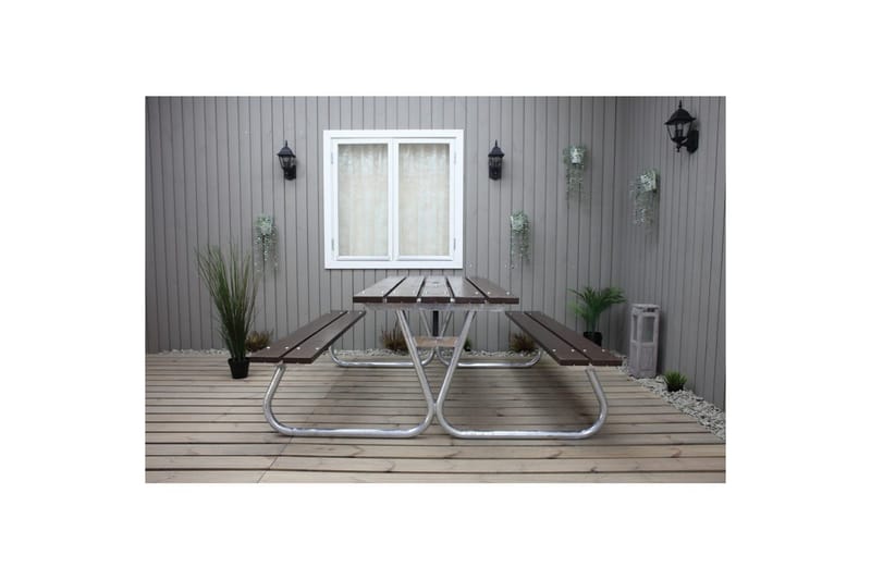 Piknikpöytä Stabil Metalli Ilman selkänojaa - Ilman selkänojaa, Ruskea - Puutarhakalusteet - Terassipöydät - Piknikpöytä