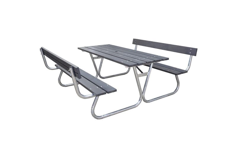 Piknikpöytä Stabil Metalli Selkänojallinen, Selkänojallinen, Harmaa