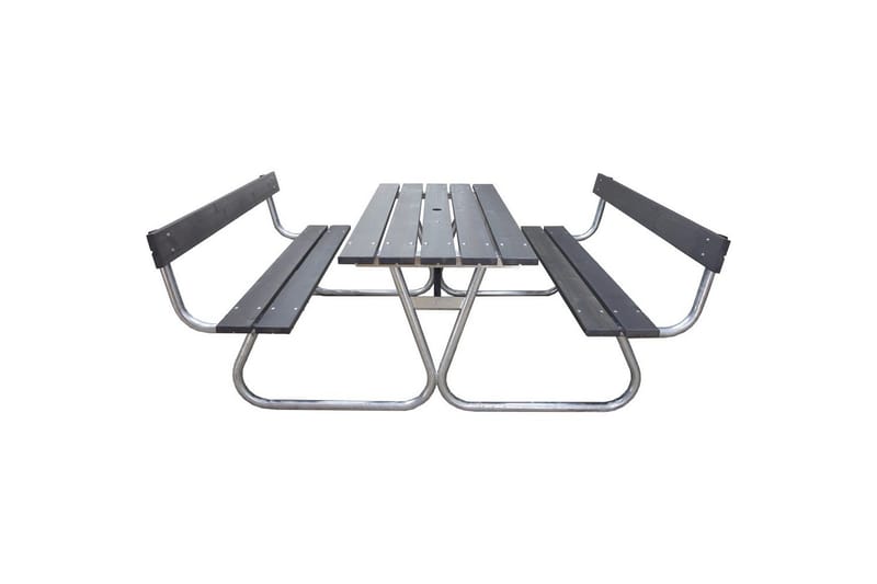 Piknikpöytä Stabil Metalli Selkänojallinen - Selkänojallinen, Harmaa - Puutarhakalusteet - Terassipöydät - Piknikpöytä