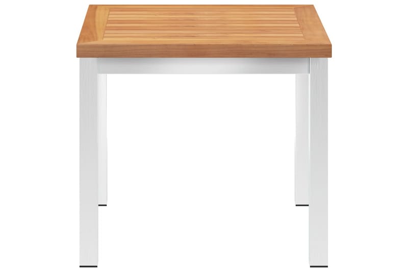 Puutarhan sivupöytä 45x45x38 cm tiikki ja ruostumaton teräs - Puutarhakalusteet - Terassipöydät - Ruokapöytä terassille