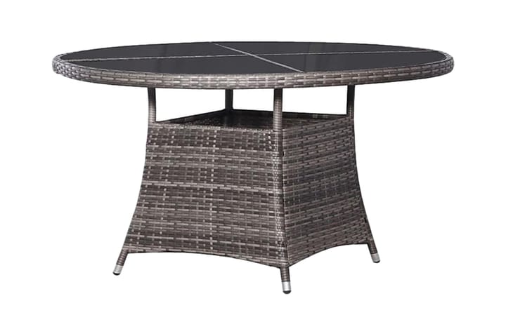 Puutarhapöytä 110x74 cm polyrottinki harmaa - Harmaa - Ruokapöytä terassille