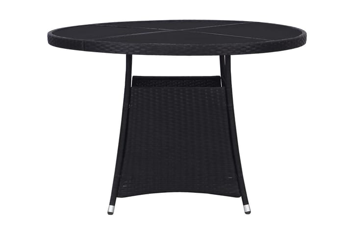 Puutarhapöytä 110x74 cm polyrottinki musta - Musta - Ruokapöytä terassille