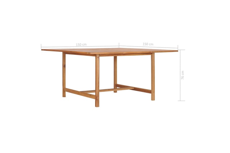 Puutarhapöytä 150x150x76 cm täysi tiikki - Ruskea - Puutarhakalusteet - Terassipöydät - Ruokapöytä terassille