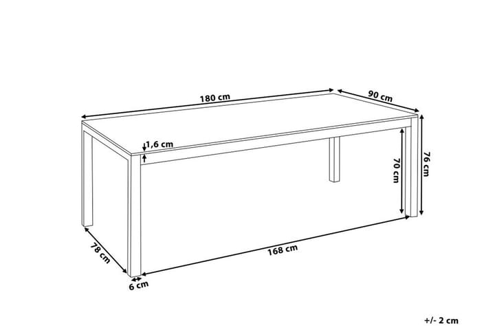 Puutarhapöytä Grosseto 180 cm - Musta - Ruokapöytä terassille