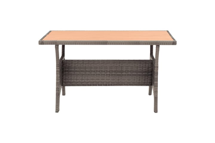 Puutarhapöytä harmaa 120x70x66 cm polyrottinki - Harmaa - Ruokapöytä terassille