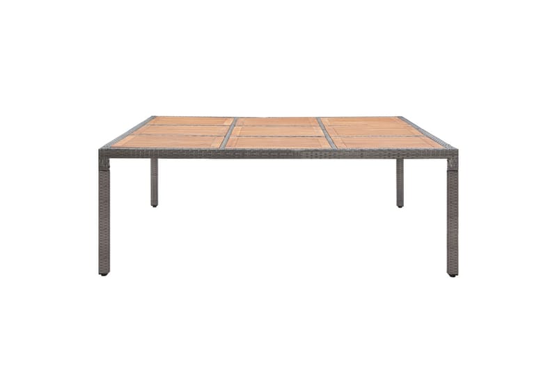 Puutarhapöytä harmaa 200x200x74 cm polyrottinki ja akaasiapu - Harmaa - Puutarhakalusteet - Terassipöydät - Ruokapöytä terassille