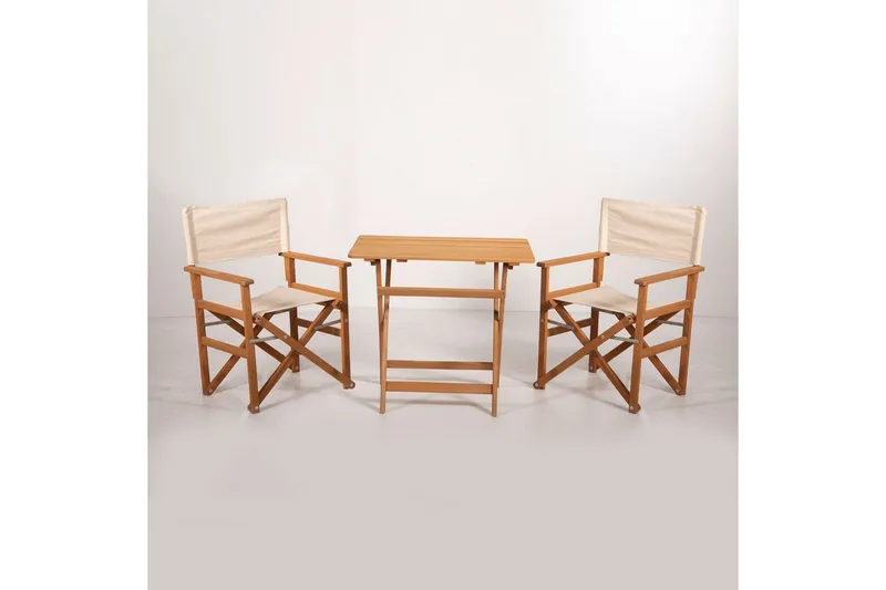 Puutarhapöytä ja tuolisetti (3 kappaletta) Rathore kermanvärinen, Kermanvalkoinen