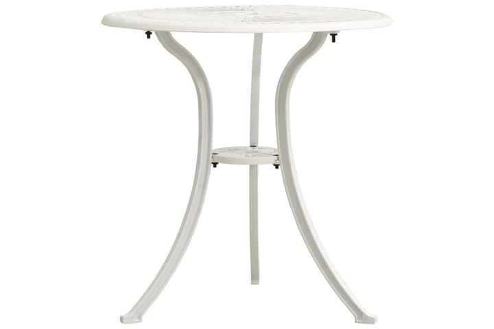 Puutarhapöytä valkoinen 62x62x65 cm valualumiini - Ruokapöytä terassille