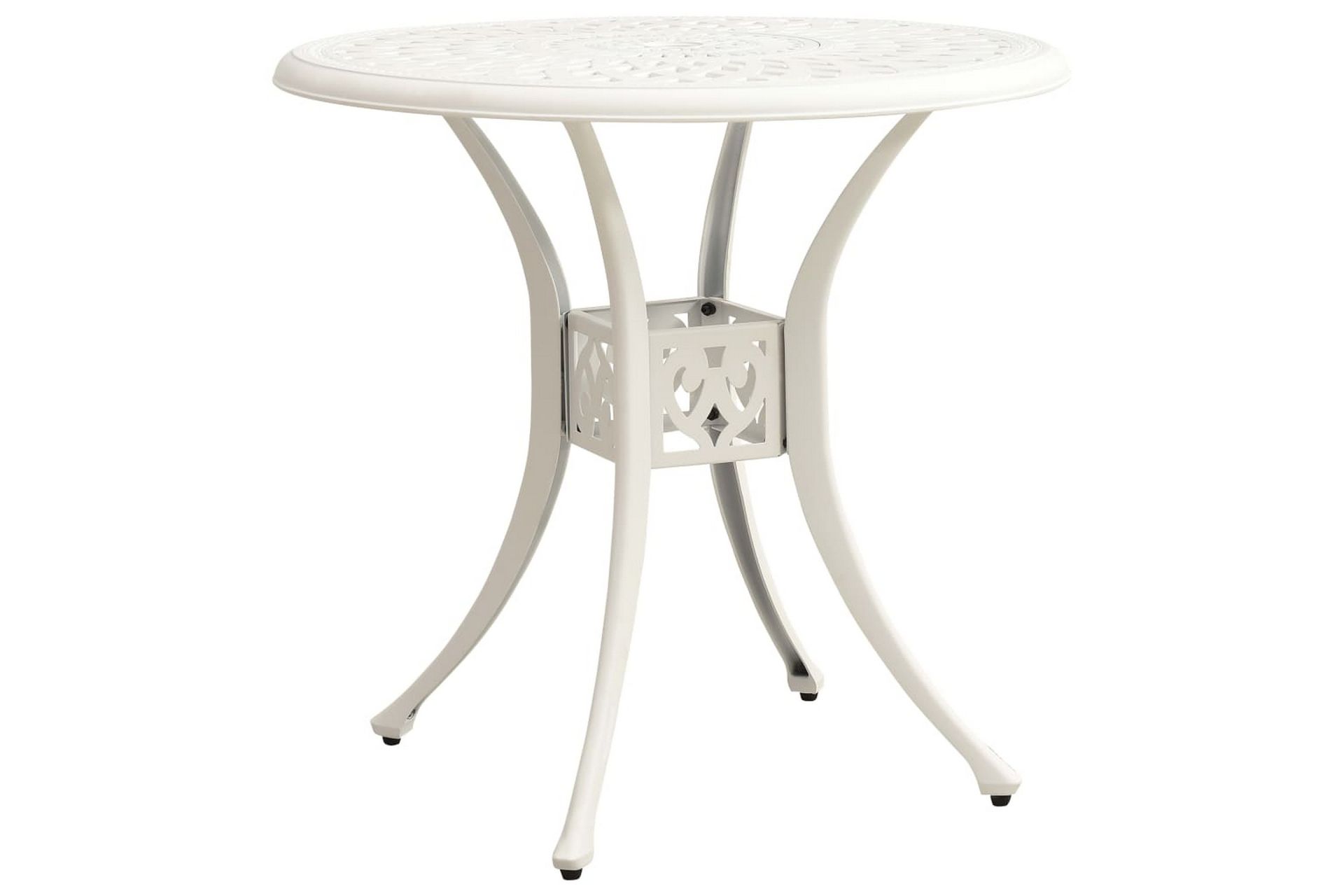 Puutarhapöytä valkoinen 78x78x72 cm valualumiini - Puutarhakalusteet - Terassipöydät - Ruokapöytä terassille