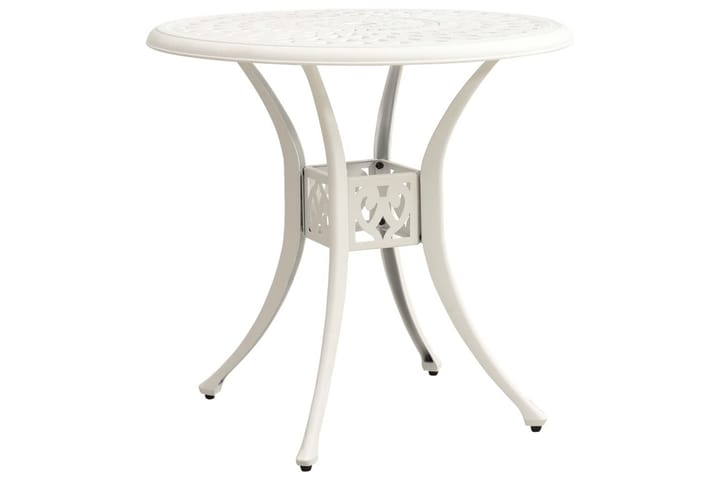 Puutarhapöytä valkoinen 78x78x72 cm valualumiini - Ruokapöytä terassille