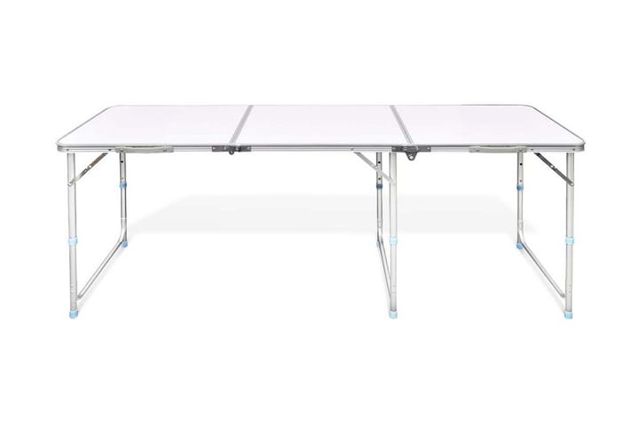 Kokoontaitettava Leiripöytä Korkeussäädettävä 180x60 cm - Valkoinen - Retkeilykalusteet - Retkipöytä