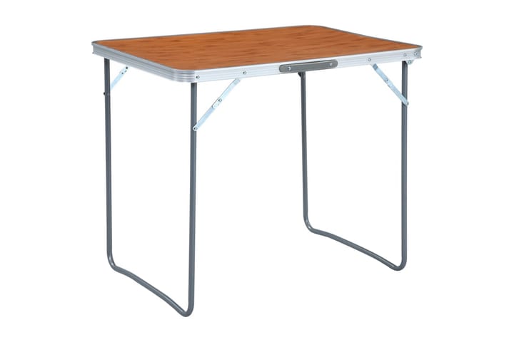 Kokoontaitettava retkipöytä metallirungolla 80x60 cm - Ruskea - Retkeilykalusteet - Retkipöytä