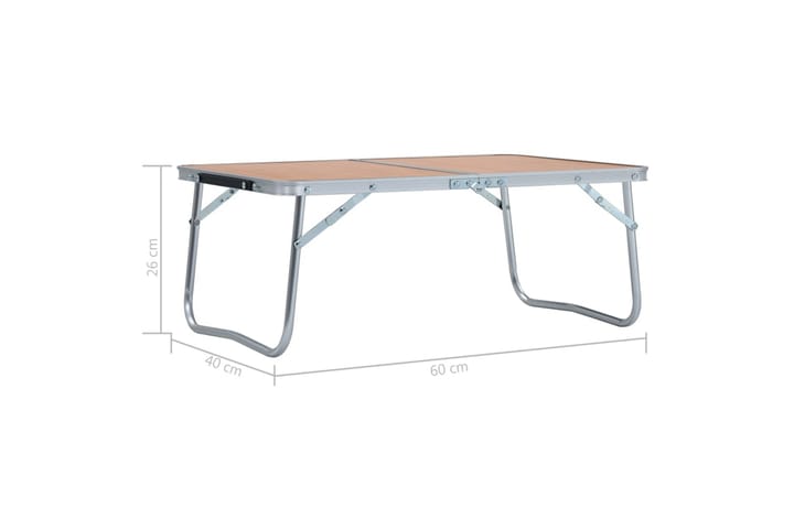 Kokoontaitettava retkipöytä ruskea alumiini 60x40 cm - Retkipöytä - Retkeilykalusteet