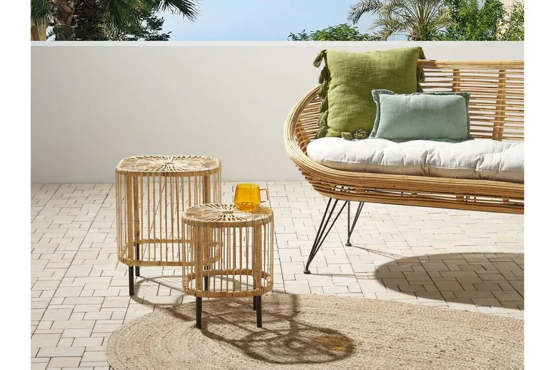 Rimouski Sivupöytä 40x40 cm - Luonnollinen/Musta - Puutarhakalusteet - Terassipöydät - Sivupöydät ulos