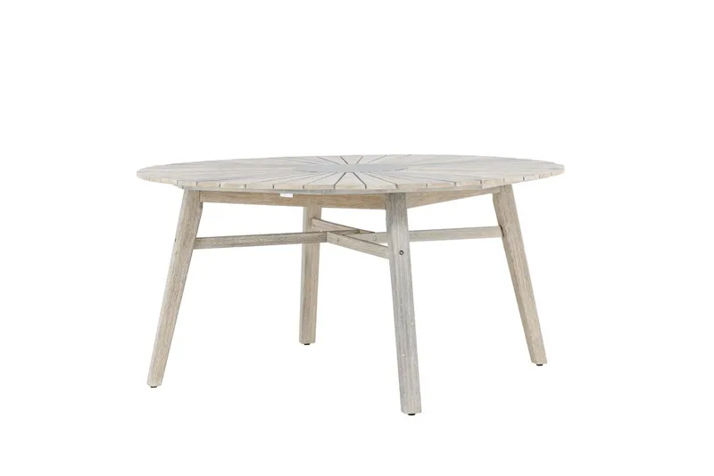 Rives pyöreä ruokap öytä 150 cm ulkokäyttöön - Valkokalkittu - Puutarhakalusteet - Terassipöydät - Ruokapöytä terassille