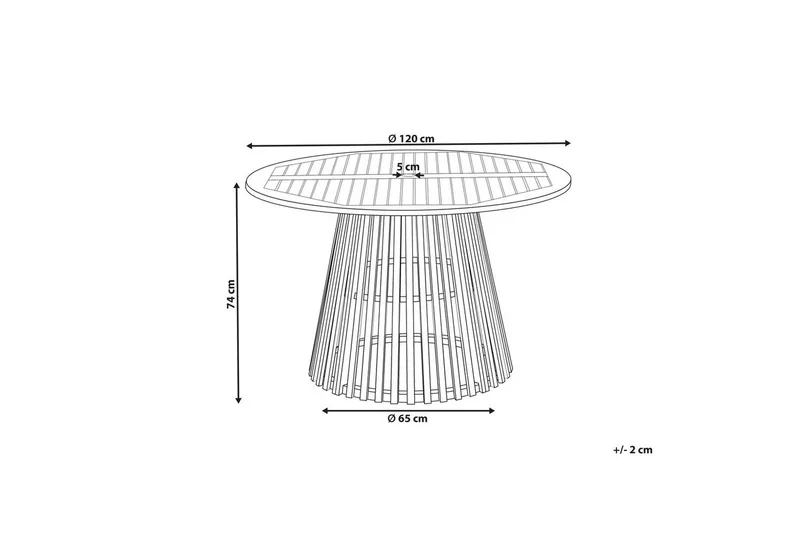 Runt bord Beliani Agello Light wood - Puutarhakalusteet - Terassipöydät - Ruokapöytä terassille