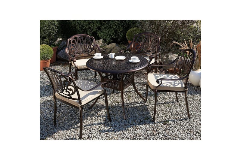 Runt bord Beliani Ancona Brown - Puutarhakalusteet - Terassipöydät - Ruokapöytä terassille