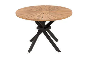 Runt bord Beliani Cissone Light wood||Black - Puutarhakalusteet - Terassipöydät - Ruokapöytä terassille