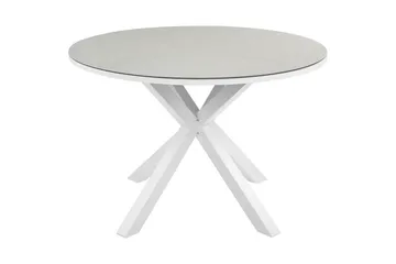 Runt bord Beliani Maletto Vit/Beige/Grå White||Beige||Grey - Puutarhakalusteet - Terassipöydät - Ruokapöytä terassille