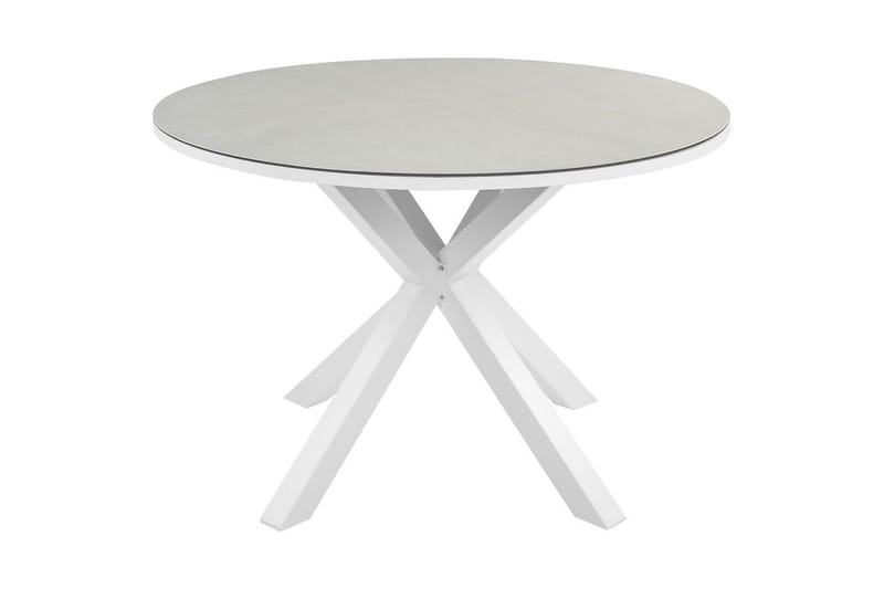 Runt bord Beliani Maletto Vit/Beige/Grå White||Beige||Grey - Puutarhakalusteet - Terassipöydät - Ruokapöytä terassille