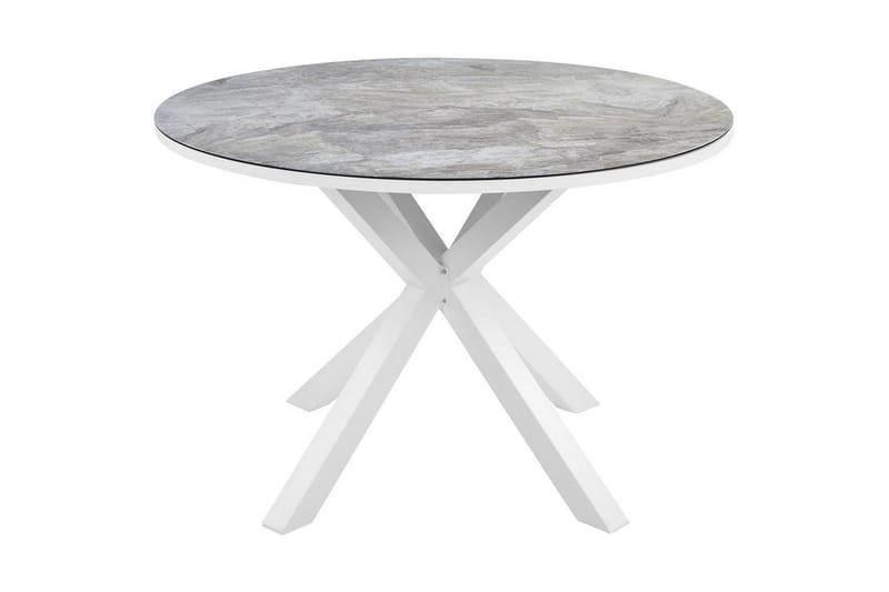 Runt bord Beliani Maletto Vit/Beige/Grå White||Grey - Puutarhakalusteet - Terassipöydät - Ruokapöytä terassille