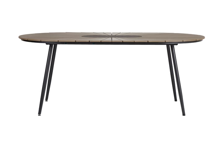 Ruokapöytä Columbia 195 cm Soikea - Musta/Cappuccino - Ruokapöytä terassille