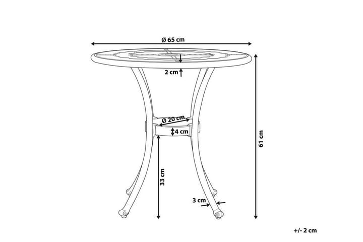 Ruokapöytä Radogna 65 cm pyöreä - Ruskea - Ruokapöytä terassille