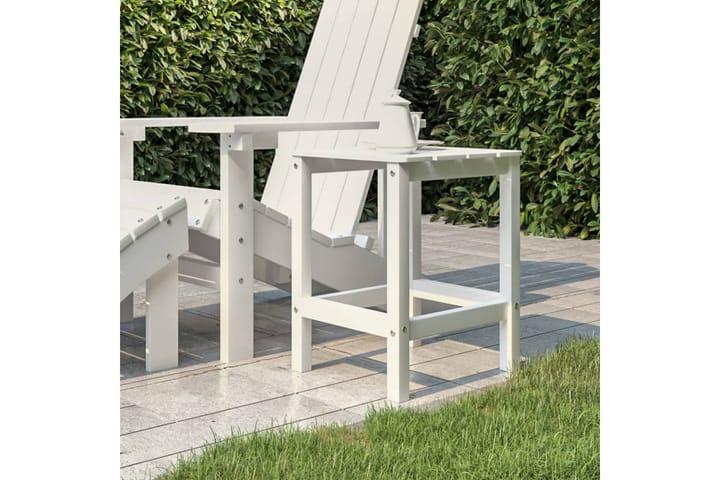 Adirondack puutarhapöytä valkoinen 38x38x46 cm HDPE - Valkoinen - Ruokapöytä terassille