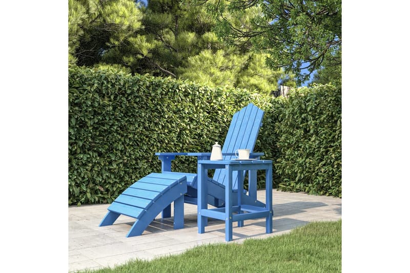 Adirondack puutarhapöytä vedensininen 38x38x46 cm HDPE - Sininen - Puutarhakalusteet - Terassipöydät - Ruokapöytä terassille