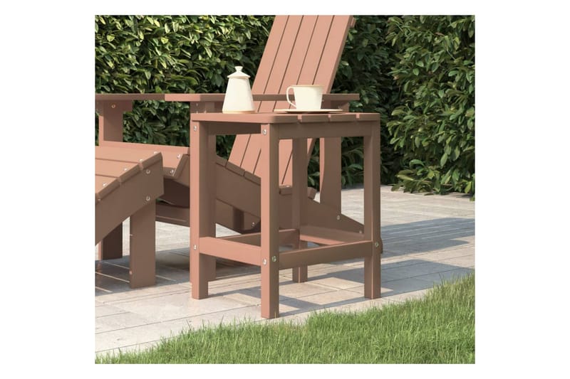 Adirondack puutarhapöytä ruskea 38x38x46 cm HDPE - Ruskea - Puutarhakalusteet - Terassipöydät - Ruokapöytä terassille